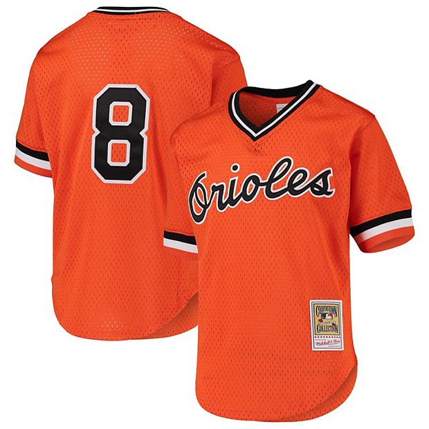 Youth Baltimore Orioles Cal Ripken Jr. Mitchell & Ness Orange Cooperstown  Collection Mesh Batting Practice Jersey