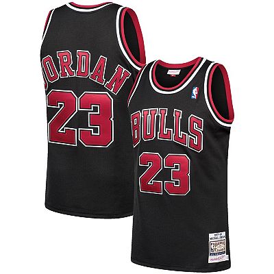 Men's Mitchell Ness Michael Jordan Black Chicago Bulls 1997-98