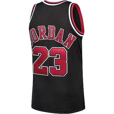 Men's Mitchell & Ness Michael Jordan Black Chicago Bulls 1997-98 Hardwood Classics Authentic Player Jersey