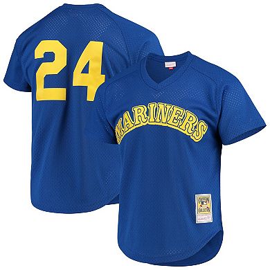 Men's Mitchell & Ness Ken Griffey Jr. Royal Seattle Mariners Cooperstown Mesh Batting Practice Jersey