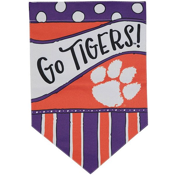 Clemson Tigers 12'' x 18'' Dots & Stripes Double-Sided Flag