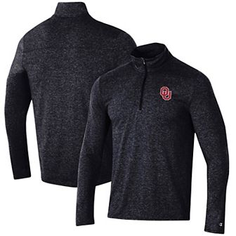 Men's Champion Heathered Black Oklahoma Sooners Field Day Team Quarter-Zip Jacket