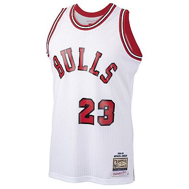 Men's Mitchell & Ness Michael Jordan White Chicago Bulls 1984-85 Hardwood Classics Rookie Authentic Jersey