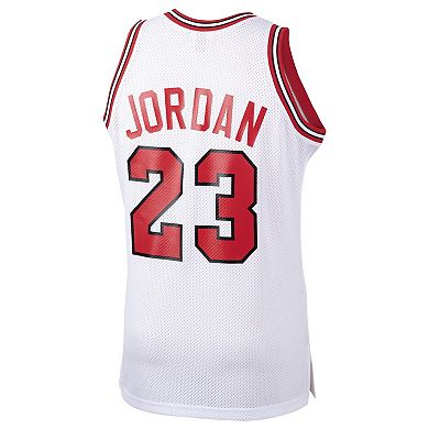 Men's Mitchell & Ness Michael Jordan White Chicago Bulls 1984-85 Hardwood Classics Rookie Authentic Jersey
