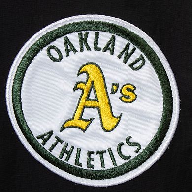 Men's Mitchell & Ness Black Oakland Athletics Anorak Raglan Half-Zip ...