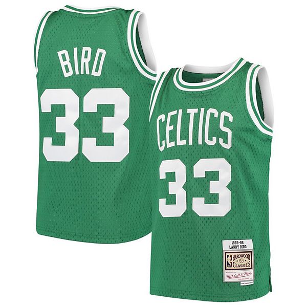 Youth Mitchell & Ness Larry Bird Kelly Green Boston Celtics Hardwood  Classics Swingman Throwback Jersey