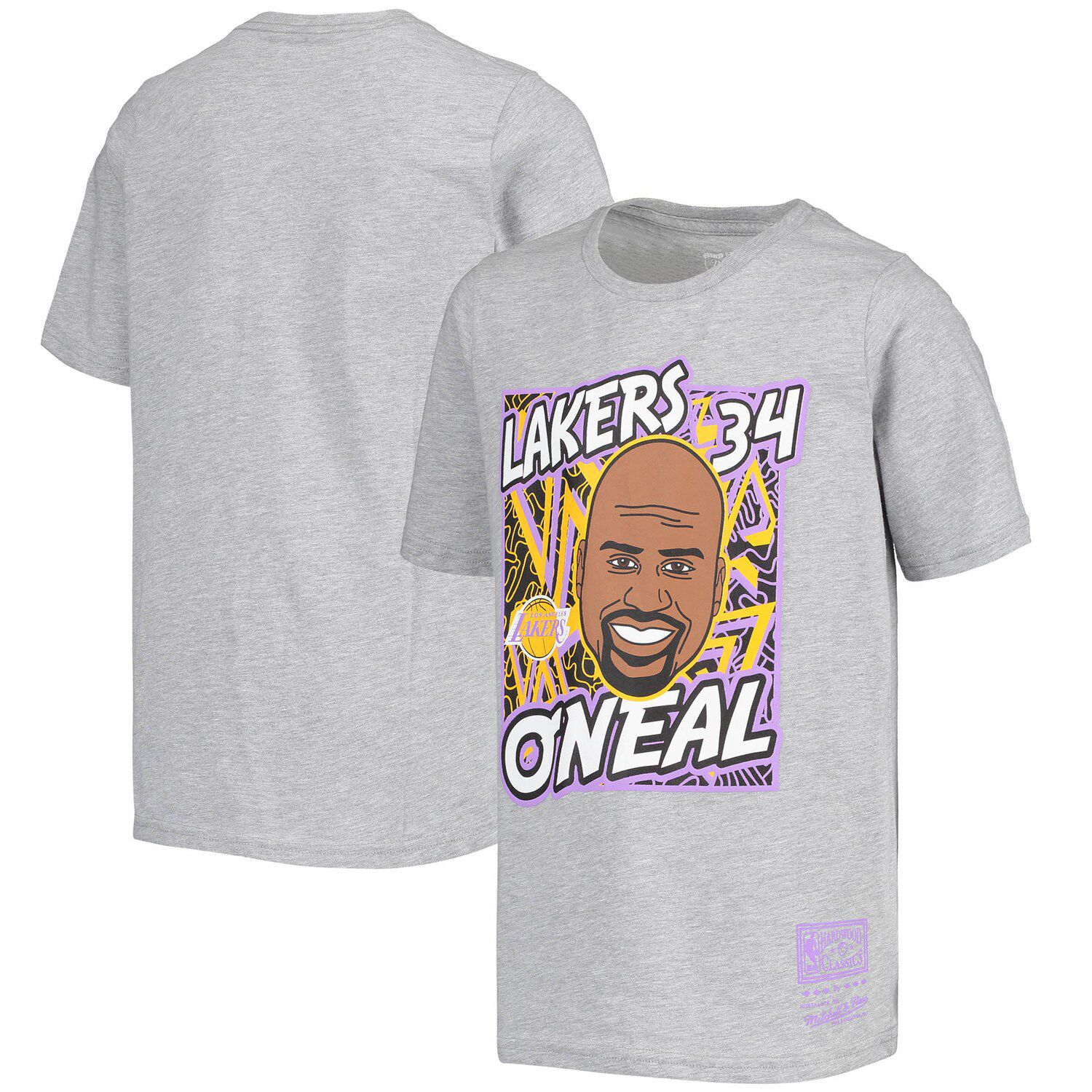 Image for Unbranded Youth Mitchell & Ness Shaquille O'Neal Gray Los Angeles Lakers Hardwood Classics King of the Court Player T-Shirt at Kohl's.