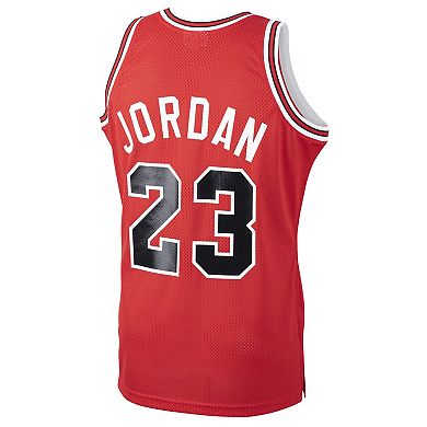 Men's Mitchell & Ness Michael Jordan Red Chicago Bulls 1984-85 Hardwood Classics Rookie Authentic Jersey