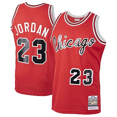 Men's Mitchell & Ness Michael Jordan Red Chicago Bulls 1984-85 Hardwood Classics Rookie Authentic Jersey