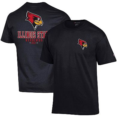 Men's Champion Black Illinois State Redbirds Stack 2-Hit T-Shirt