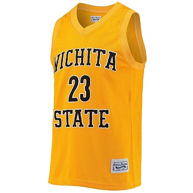 Men's Original Retro Brand Fred VanVleet Gold Wichita State Shockers Commemorative Classic Basketball Jersey