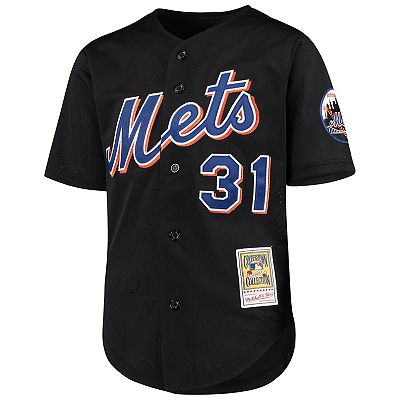 Youth Mitchell Ness Mike Piazza Black New York Mets Cooperstown Collection Mesh Batting Practice Jersey