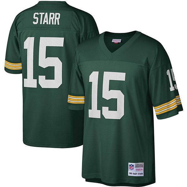 Men's Mitchell & Ness Bart Starr Green Green Bay Packers Legacy Replica  Jersey