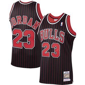 Men's Mitchell & Ness Michael Jordan Black Chicago Bulls Hardwood Classics 1995-96 Authentic Jersey