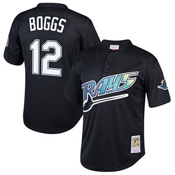 Youth Mitchell & Ness Wade Boggs Black Tampa Bay Rays Cooperstown Collection Mesh Batting Practice Jersey
