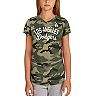 Girls Youth New Era Green Los Angeles Dodgers 2021 Armed Forces Day Brushed Camo V-Neck T-Shirt