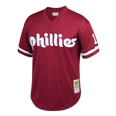 Youth Mitchell & Ness Darren Daulton Burgundy Philadelphia Phillies Cooperstown Collection Mesh Batting Practice Jersey
