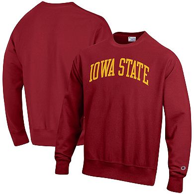 Men's Champion Cardinal Iowa State Cyclones Arch Reverse Weave Pullover Sweatshirt