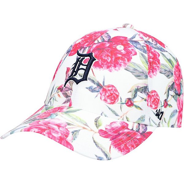 Women's '47 White Detroit Tigers Peony Print Clean Up Adjustable Hat