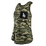 Women's New Era Green/Black Los Angeles Dodgers 2021 Armed Forces Day Brushed Camo Racer Back Tank Top