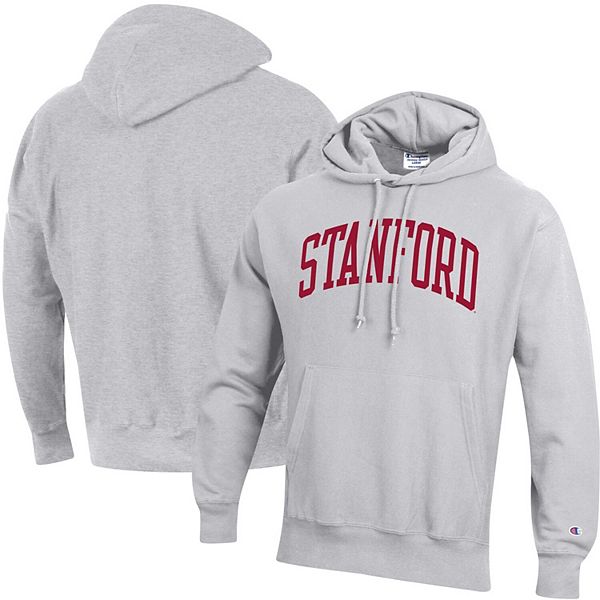 Men's Champion Heathered Gray Stanford Cardinal Team Arch Reverse Weave  Pullover Hoodie