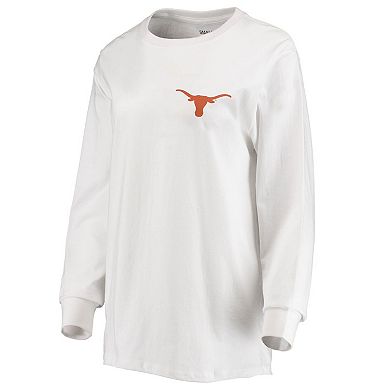 Women's Pressbox White Texas Longhorns Traditions Pennant Long Sleeve T-Shirt