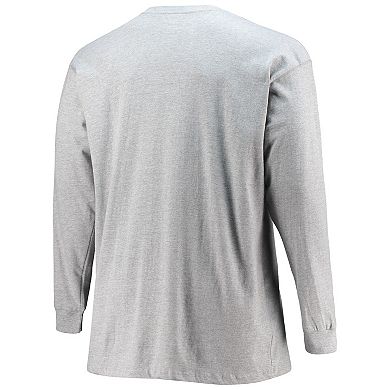 Men's Fanatics Branded Heathered Gray Washington Football Team Big & Tall Practice Long Sleeve T-Shirt