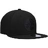 Men's New Era Philadelphia 76ers Black On Black 9FIFTY Snapback Hat