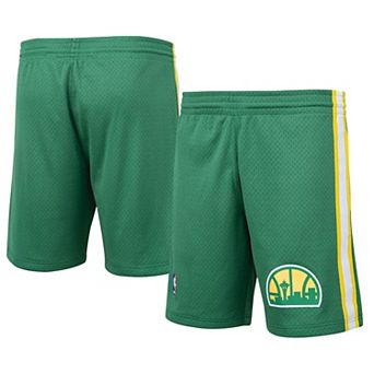 Men's Mitchell & Ness Green Seattle Supersonics Hardwood Classics Logo Swingman Shorts
