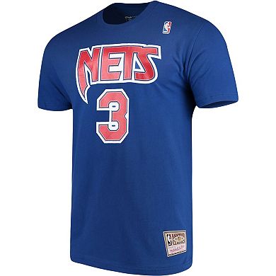 Men's Mitchell & Ness Drazen Petrovic Royal Brooklyn Nets Hardwood Classics Name & Number Player T-Shirt
