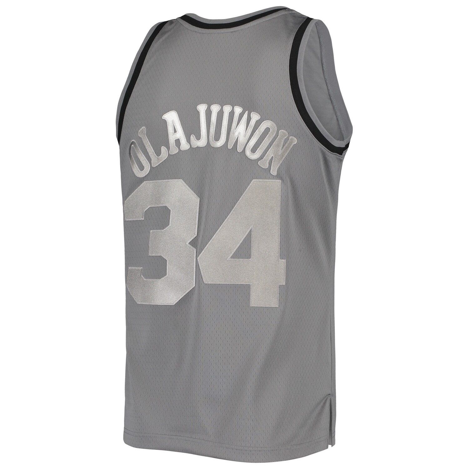 Men's Mitchell & Ness Hakeem Olajuwon Charcoal Houston Rockets Hardwood ...