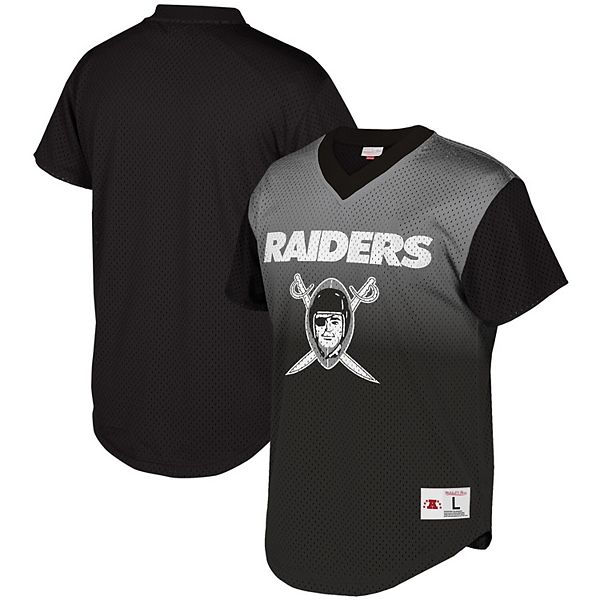 Las Vegas Raiders Mitchell & Ness Mesh V-Neck T-Shirt - White/Black