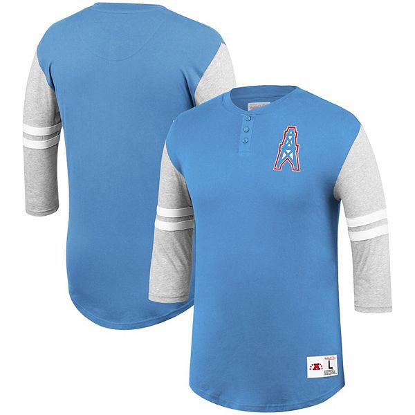 Men's Houston Oilers Mitchell & Ness White Gridiron Classics Fashion Mesh  V-Neck T-Shirt