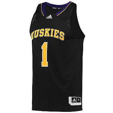 Men's adidas #1 Black Washington Huskies Reverse Retro Jersey