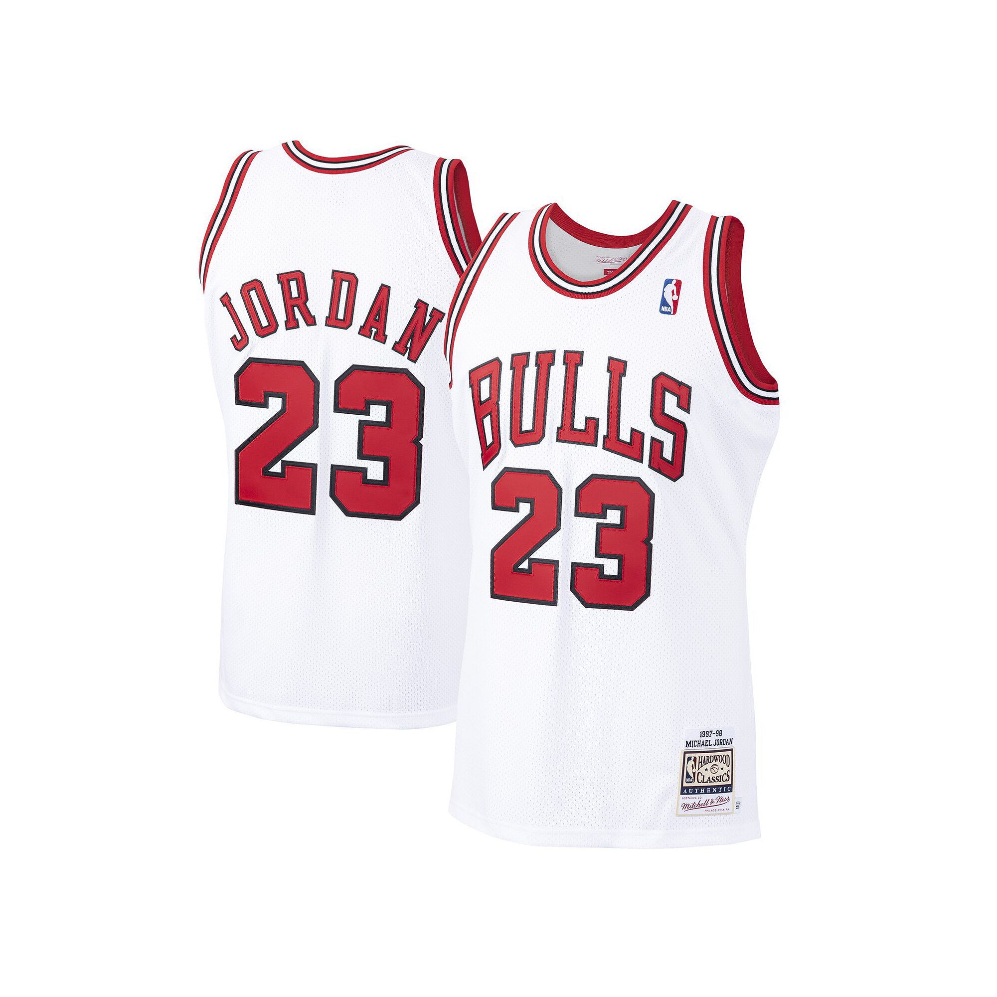 Mens Mitchell & Ness Michael Jordan White Chicago Bulls 1997-98 Hardwood C