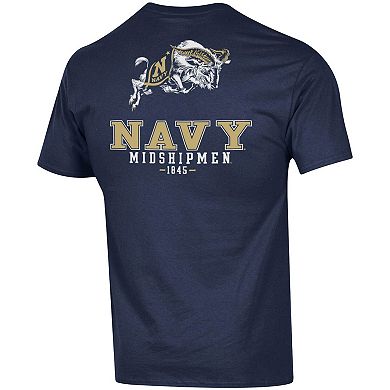 Men's Champion Navy Navy Midshipmen Stack 2-Hit T-Shirt