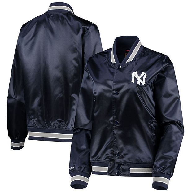 Women's Mitchell & Ness Navy New York Yankees Satin Full-Snap Jacket