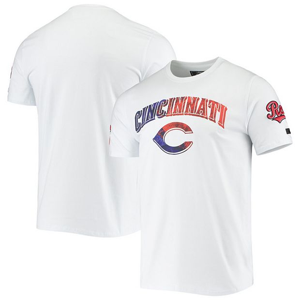 Men's Pro Standard White Cincinnati Reds Red, White & Blue T-Shirt