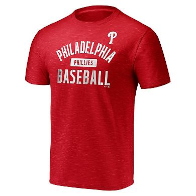 Men's Fanatics Branded Red Philadelphia Phillies Primary Pill Space Dye T-Shirt