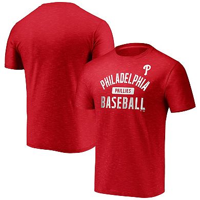 Men's Fanatics Branded Red Philadelphia Phillies Primary Pill Space Dye T-Shirt