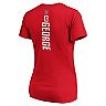 Women's Fanatics Branded Paul George Red LA Clippers Playmaker Logo Name & Number V-Neck T-Shirt