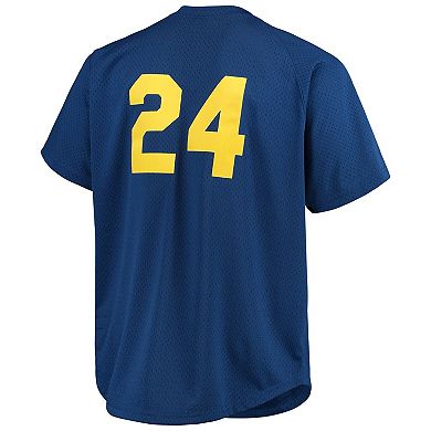 Men's Mitchell & Ness Ken Griffey Jr. Royal Seattle Mariners Big & Tall Cooperstown Collection Mesh Batting Practice Jersey