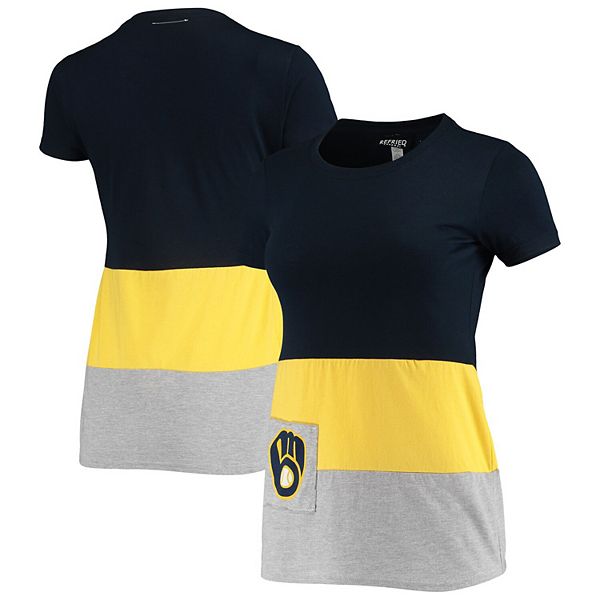 Women's Refried Apparel Navy Milwaukee Brewers Fitted TShirt