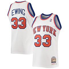 Men's Mitchell & Ness Patrick Ewing Blue/Orange New York Knicks Hardwood Classics 1991/92 Split Swingman Jersey