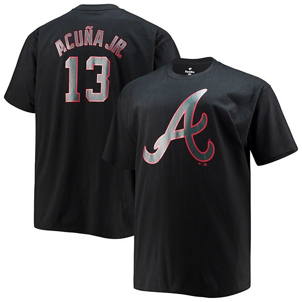 Men's Fanatics Branded Ronald Acuna Jr. Black Atlanta Braves Big & Tall  Wordmark Name & Number T-Shirt