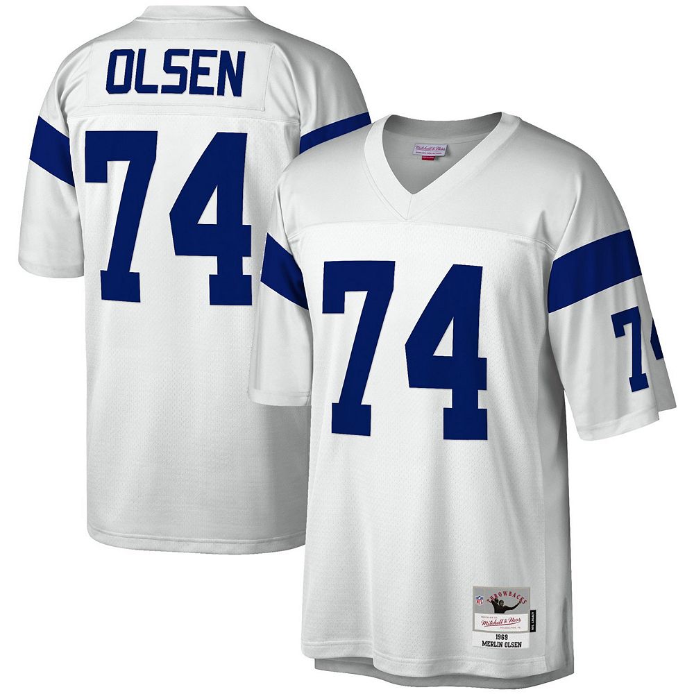 Men's Mitchell & Ness Merlin Olsen White Los Angeles Rams Legacy