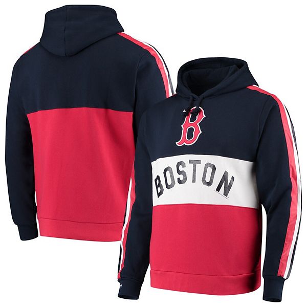 Mitchell & Ness Men's Mitchell & Ness Navy/Red Boston Red Sox Colorblocked  Fleece Pullover Hoodie