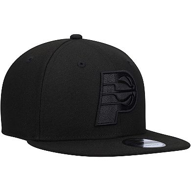 Men's New Era Indiana Pacers Black On Black 9FIFTY Snapback Hat