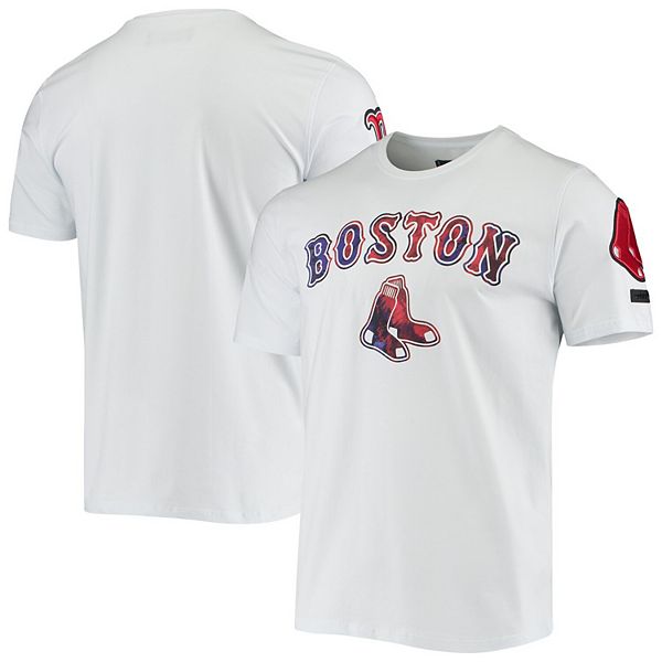 Men's Pro Standard White Boston Red Sox Red White & Blue T-Shirt
