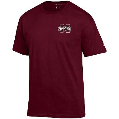 Men's Champion Maroon Mississippi State Bulldogs Stack 2-Hit T-Shirt